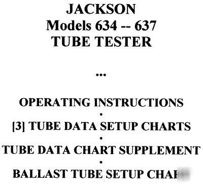 Manual+setup data jackson 634 & 637 tube tester checker