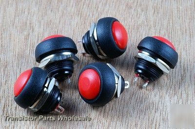 Pkg 12, momentary off/(on) push-button horn switch,red