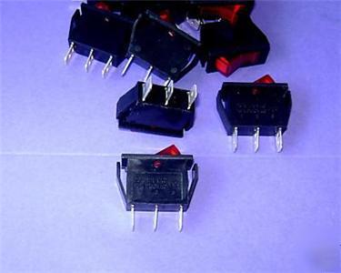 Lot of 10 large red rocker switches 20 amp 125 vac