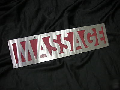 Massage sign. 18 gage steel, red back ground 