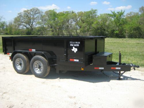 New 2010 7'X12' texas pride dump trailer 14K gvwr 
