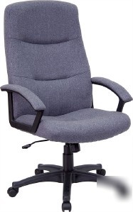 Gray fabric upholstered high back executive swivelchair