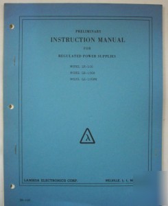 Lambda LE106/m/fm prelim instruction manual $5 shipping
