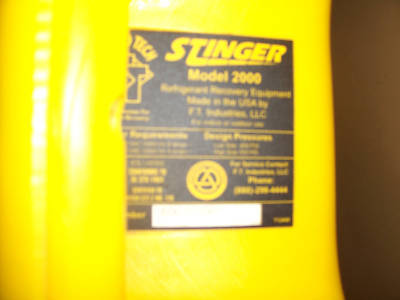 Stinger 2000 refrigerant recovery machine