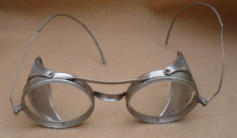 ~vintage steampunk style metal safety goggles 