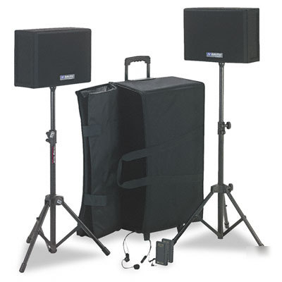 Portable wireless powered voice projector kit, black