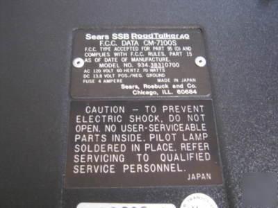 Sears ssb roadtalker 40 cb base