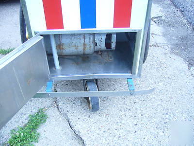 Vintage hot dog cart w/umbrella