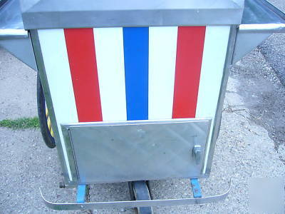 Vintage hot dog cart w/umbrella