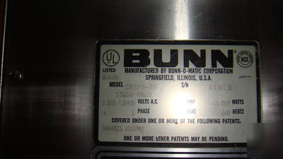 Bunn CRTF5-35 automatic coffee brewer with 5 warmers