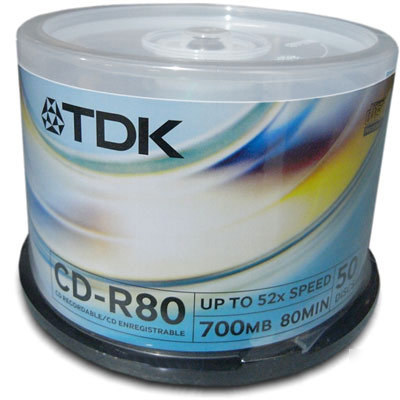 50 tdk 52X cd-r blank cd discs.