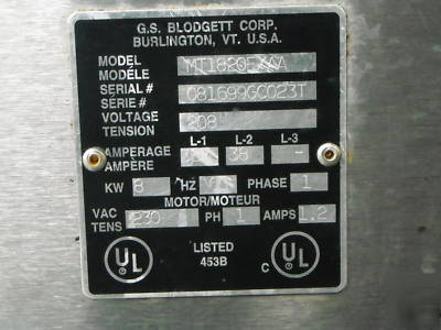 Blodgett MT1820E electric single-deck conveyor oven 
