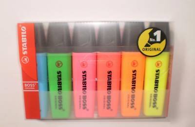 New stabilo boss original 6 color highlighter markers