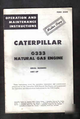 Cat master copy G333 natural gas engine 58B1-up
