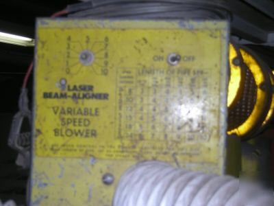 Laser beam-aligner variable speed blower