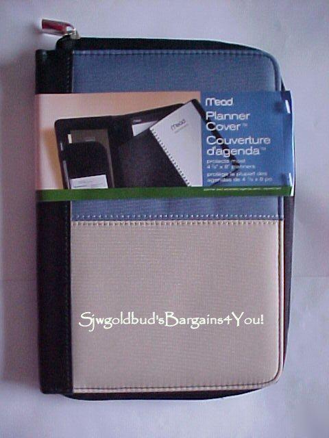 New blue tan & black zippered jacket planner cover