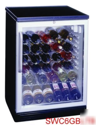 Summit SWC6GBL wine bottle cellar chiller black color