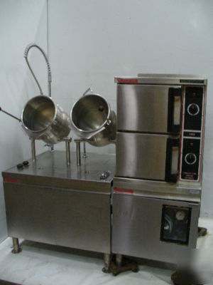 Used market forge gas steamer mdl 3500 & 2 6 gl kettles