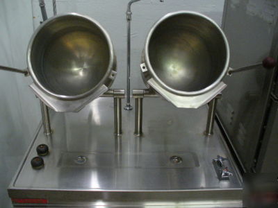 Used market forge gas steamer mdl 3500 & 2 6 gl kettles