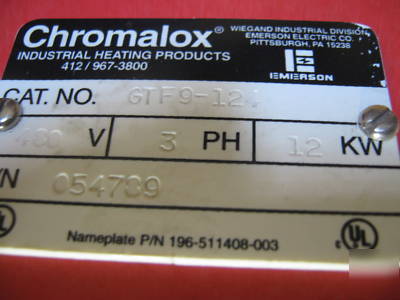 Chromalox side mount fluoropolymer covered heater GTF9