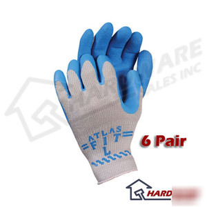 New atlas fit 300 blue work gloves large l 6 pair