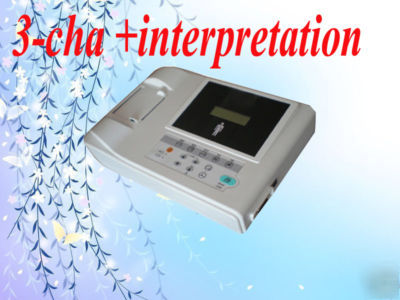 3-ch ecg ekg machine electrocardiograph+interpretation 