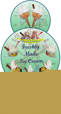 Ice cream van sticker, vertical circular 3