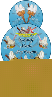 Ice cream van sticker, vertical circular 3