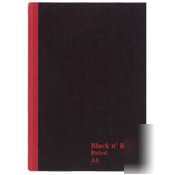 Black n' red casebound ruled book - 96 sheet(s)