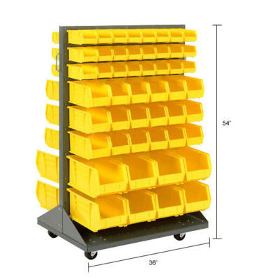 Storage bins pick rack mobile - commercial - 61 bins