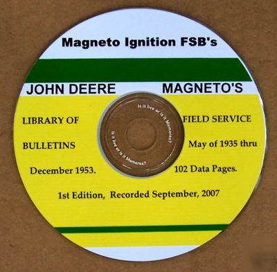 Magneto servicing data, john deere a, b, d, g, h & more