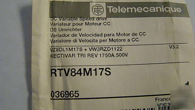 New telemecanique 915 hp, 683 kw, dc drive, RTV84M17S, 