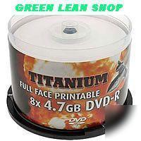 New 50 datawrite titanium full face printable dvd-r 