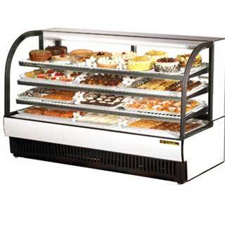 True tcgr-77 display case, curved glass, bakery, refrig