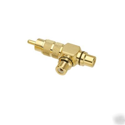 Gold plated rca phono plug to 2X phono sockets red x 1