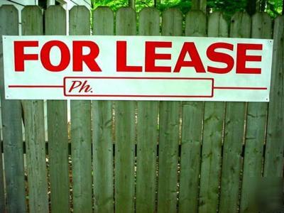 New large for lease banner sign w/phone no. 