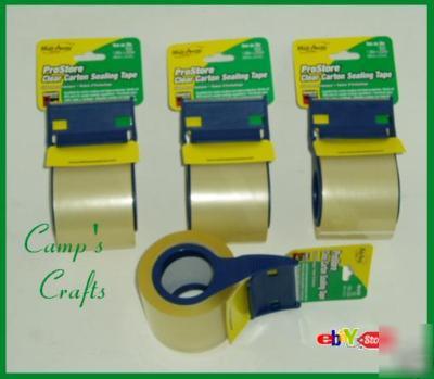 New 4 rolls clear mail away carton sealing tape lot 