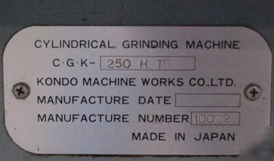 New #CKG250HTS kondo od plain cylindrical grinder 1986