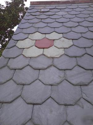 Slate roofing shingles, dogeared,buckingham, cir.1900