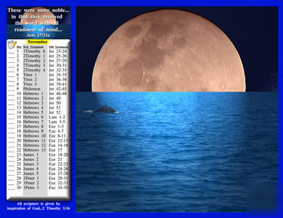 Wall calendar w bible reading plan -july 2010-june 2011