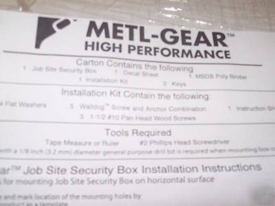 Metl-gear high performance job-site security lock box 