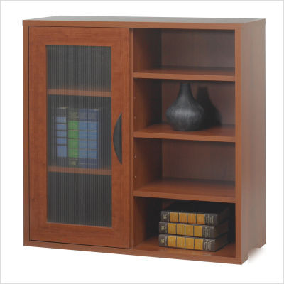 Apres modular storage single door/open shelves cherry