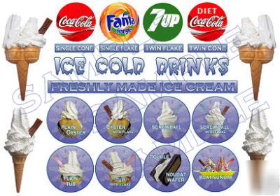Ice cream van / truck sticker, window kit cut outs