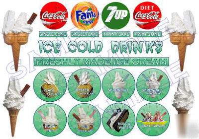 Ice cream van / truck sticker, window kit cut outs