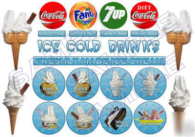 Ice cream van / truck sticker, window kit cut outs