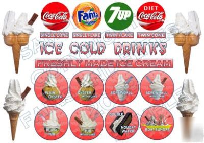 Ice cream van / truck sticker, window kit cut outs