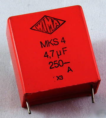 1 pc. wima MKS4 mp (pet) capacitor 4,7UF/250VDC