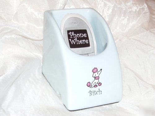 New poodle bitch snooty dog counter cell phone holder 