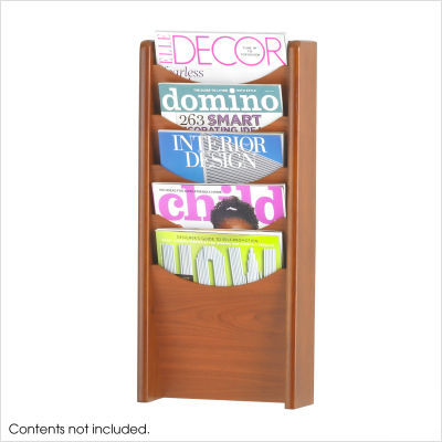 Safco products 5 pocket wood magazine rack cherry