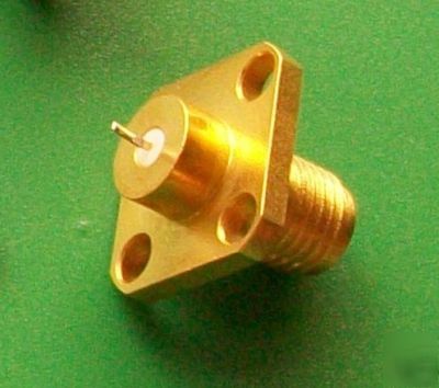Sma 4 hole panel mount rf connector, tab 25 mil , 4 pc